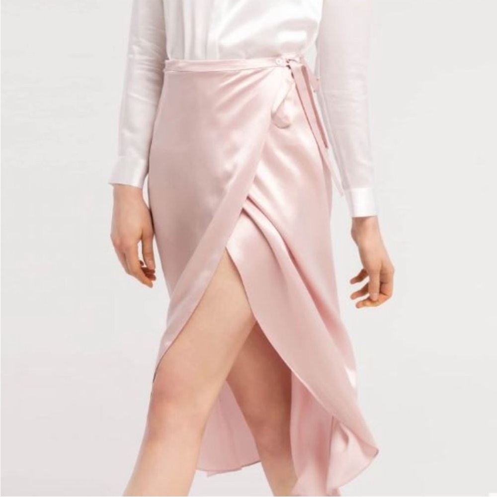 LILYSILK Tulip Hem 100 Silk Wrap Skirt size XS - Picture 3 of 6